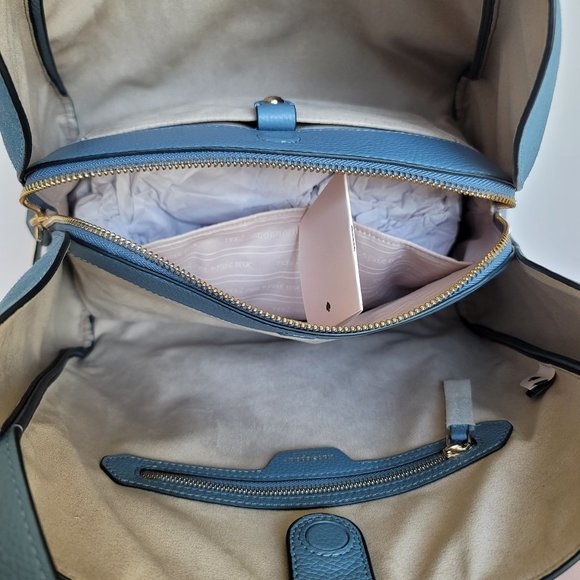 KATE SPADE Knott LARGE Pebbled Leather & Suede Shoulder Bag-Manta Blue⭐ - Picture 15 of 16